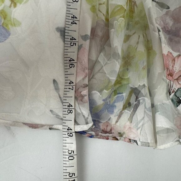 Julia Jordan NEW Floral Ivory Multicolor Hi Low Faux Wrap Maxi Dress Size 16 - Picture 16 of 16